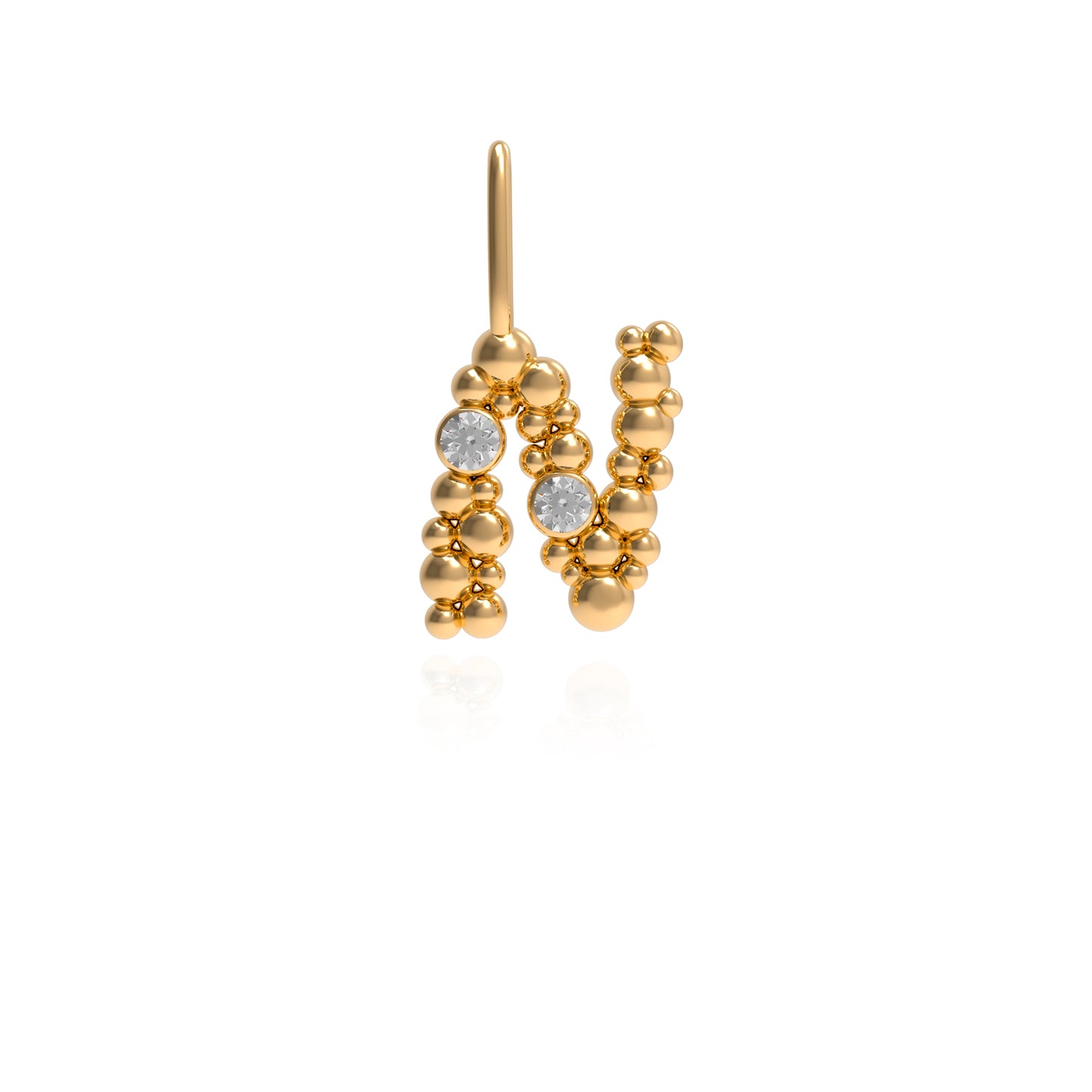 18ct Gold N Letter Charm