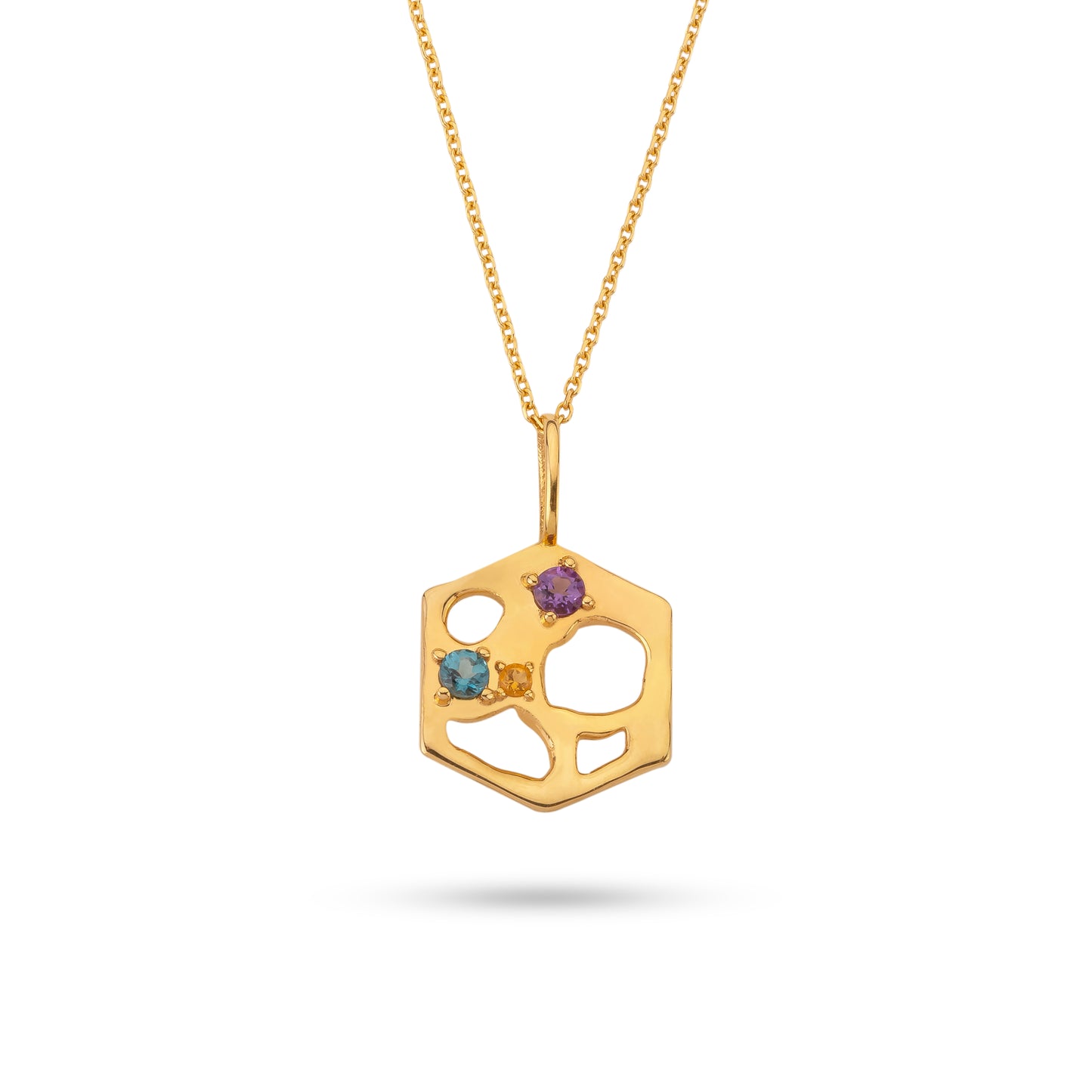 18ct Gold Hexagon Wabi-Sabi Necklace