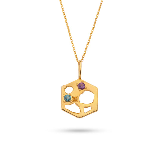 18ct Gold Hexagon Wabi-Sabi Necklace