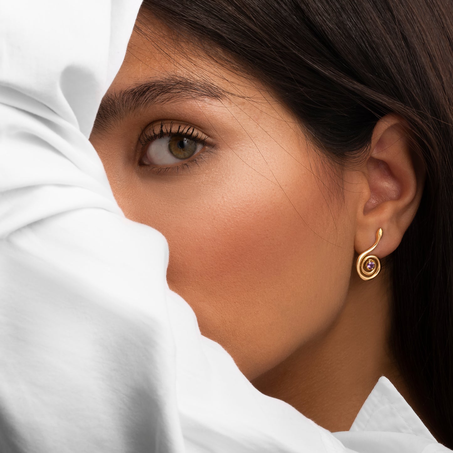 18ct Gold Snake Earrings