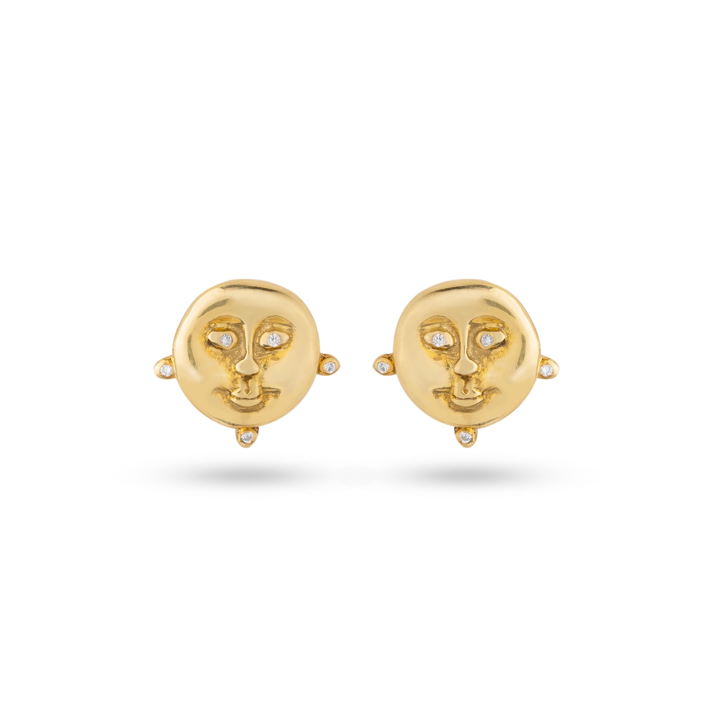 18ct Gold Moon Earrings