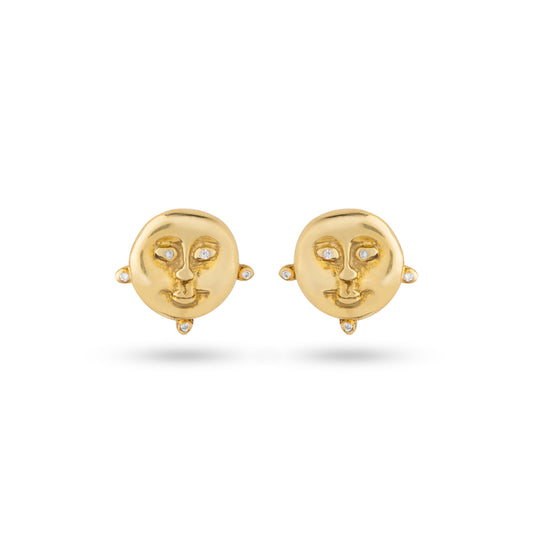 18ct Gold Moon Earrings