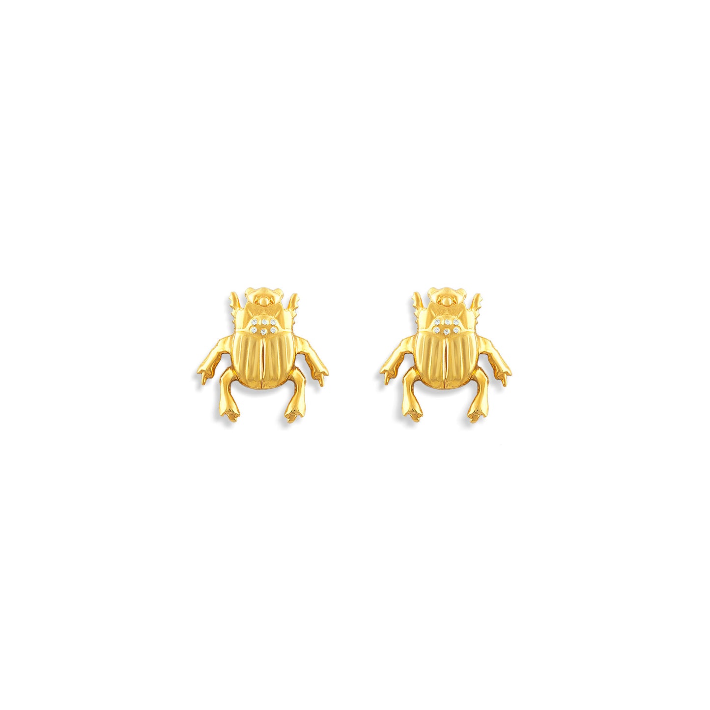 Gold Plated Sterling Silver Beetle Earrings