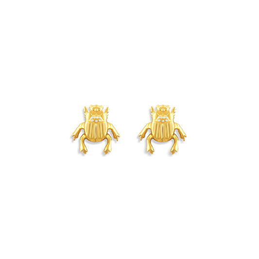 Gold Plated Sterling Silver Beetle Earrings