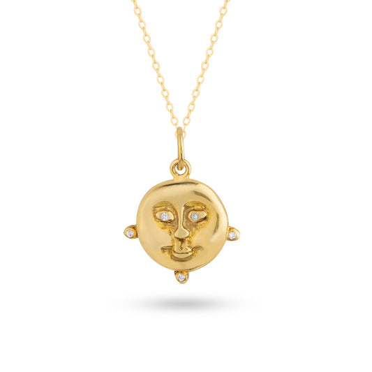 18ct Gold Moon Pendant