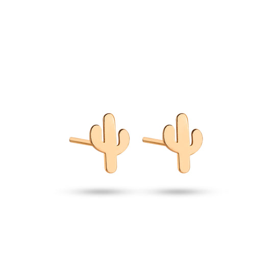 18ct Gold Minimal Cactus Studs