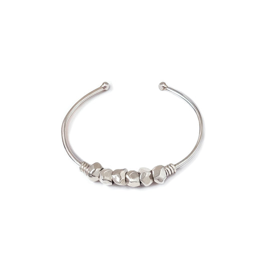 Sterling Silver Rock Bangle