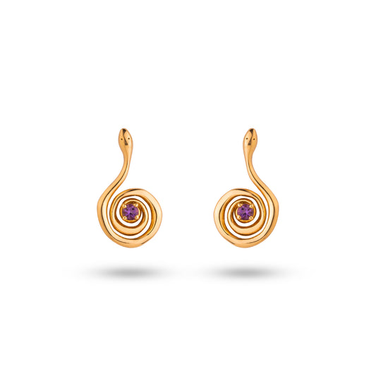 18ct Gold Snake Earrings